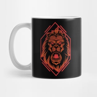 lion head illustration Mug